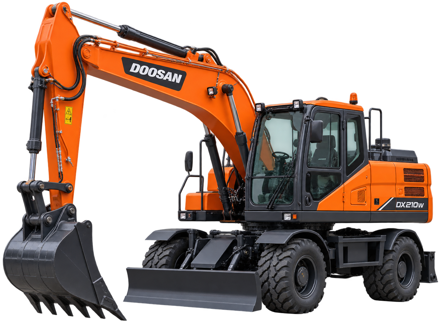 Колёсный экскаватор Doosan DX210W массой 20–22 тонны